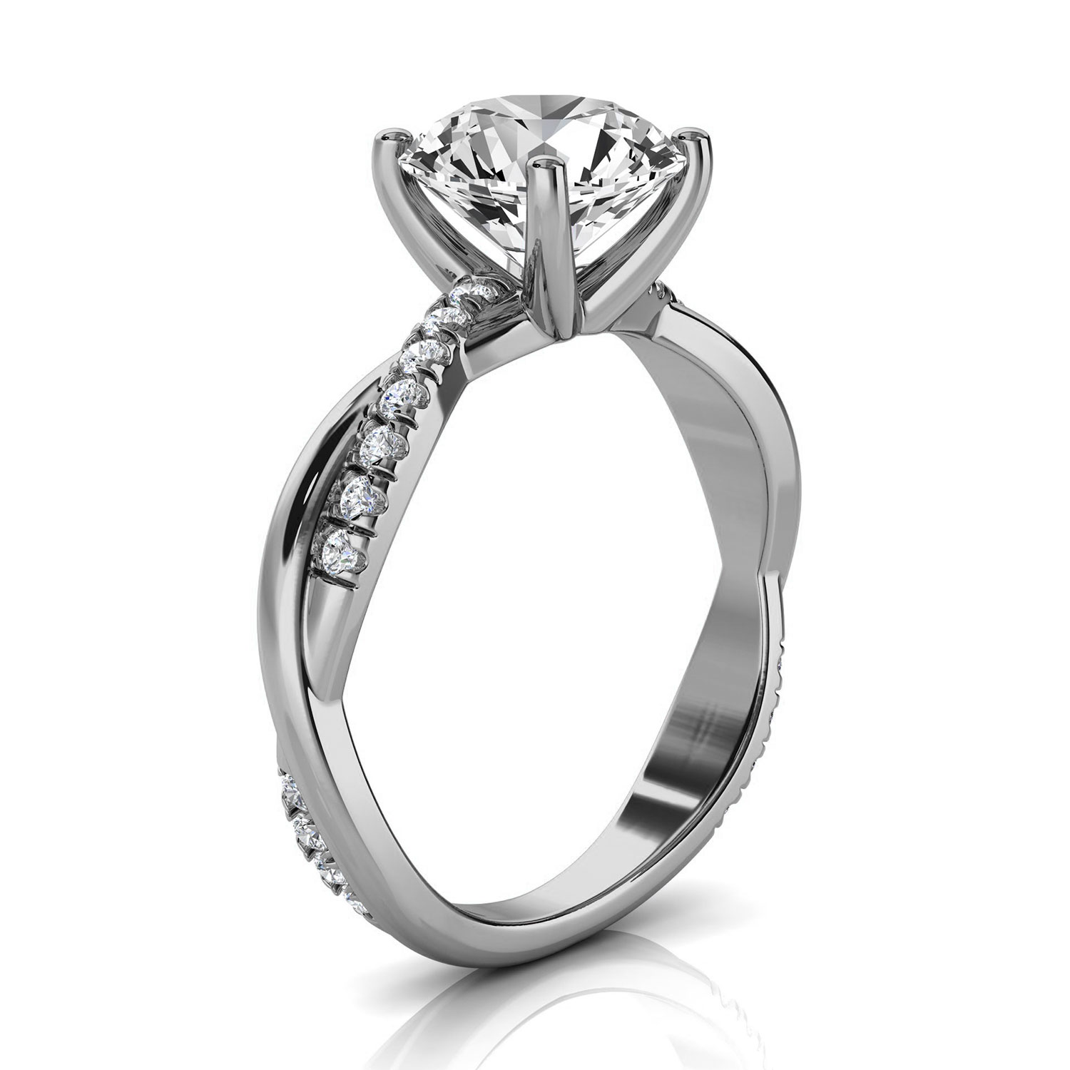 14K White Gold Margo Minimalist No Gap Twisted Vine Lab Grown Diamond Ring (1/5 ct. tw)